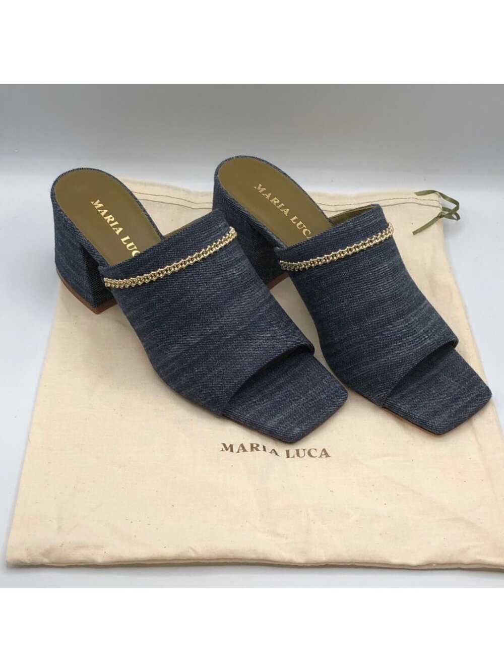 Maria Luca Messalina Denim Sandals EU Size 39 US Size 8 Made In Italy